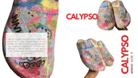 calypso slippers with the word calypso on them